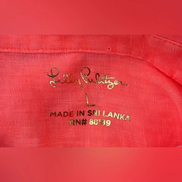 Lilly Pulitzer | 100% Linen | Button Down | Women’s Large - Picture 3 of 9